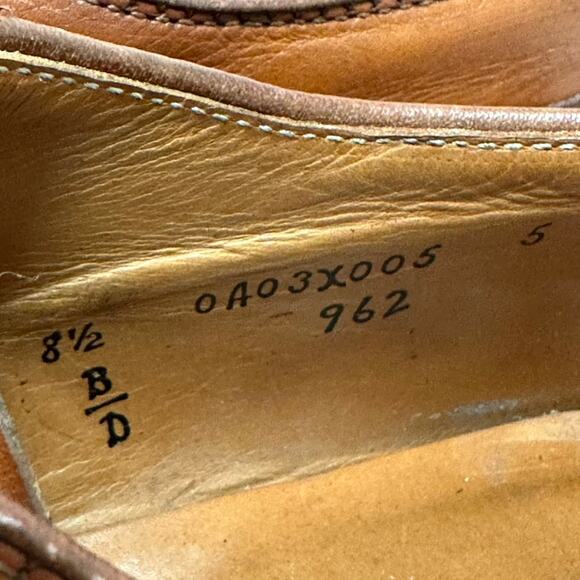 FULLY RESOLED Alden 962 Norwegian Front Blucher (Burnished Tan Calf) USA 8.5 - Picture 10 of 12